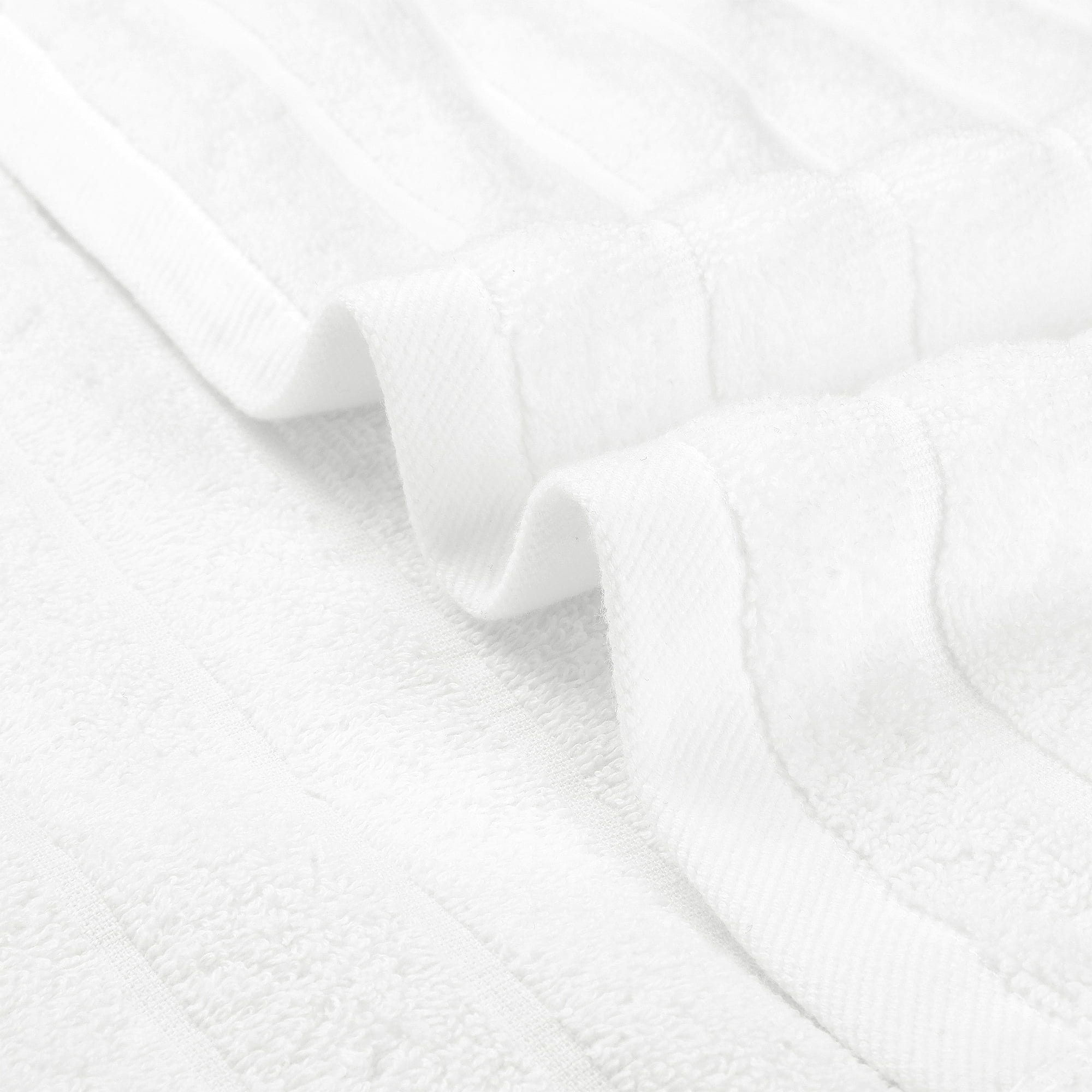 Unique Bargains Cotton Striped Hand Towel for Bathroom 14" x 30"
 White 1
