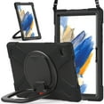 thumbnail image 2 of For Samsung Galaxy Tab A8 10.5 inch SM-X200/SM-X205 Case, 360 Rotatable Handle Stand, Shoulder Strap, Drop-Proof Design, Black, 2 of 7