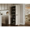 thumbnail image 2 of Solid Wood Kitchen Pantry Cabinet - 71.5" Tall x 32" Wide - Wooden Storage Cabinet with 4 Doors & Adjustable Shelves, Beige, 100% Renewable Eco-Friendly Wood, Made in Brazil, 2 of 6