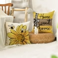 thumbnail image 3 of HAPPINESS Spring Summer Pillow Covers 18x18 inches, Farmhouse Flower Print Decorative Throw Pillow Covers 4 Piece Set, Cotton Linen Sofa Cushion Cover, Garden Patio Home Decor, 3 of 7