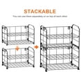 thumbnail image 3 of Auledio Adjustable Water Bottle Organizer Holder, 2-Tier (2 Pack) Stackable Water Bottle Storage Rack for Kitchen Pantry - Black, 3 of 7