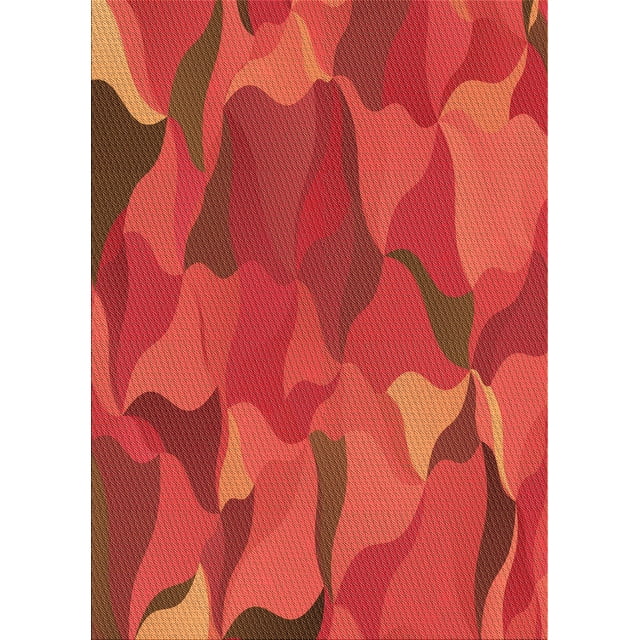 Ahgly Company Tapis d'Intérieur Rectangulaires Transitionnels Rouges Lavables à la Machine, 8 Pieds x 10 Pieds