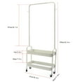 thumbnail image 2 of Portable Garment Rack Clothing Rack With 2 Tier Metal Basket Rolling Storage Cart Clothes Organizer Clothes Hanger Rolling Garment Rack Duty Rail 50kg W/ 2 Metal Basket, 2 of 29