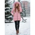 thumbnail image 3 of Winter Coats for Women Quilted Winter Jacket Windproof Puffer Parka Coat, Pink S, 3 of 7
