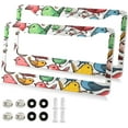 thumbnail image 2 of GZHJMY 2 Pcs License Plate Frame Colorful Birds License Plate Cover Universal Aluminum US Car Tag Frame with 2 Holes and Screws for Front & Back License Plate Decorative, 2 of 7
