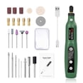 thumbnail image 1 of Green Cordless Mini Grinder Kit with LED Light - 5-Speed USB Rechargeable Lithium Battery Power Tool for Sanding, Grinding, Polishing Solid Wood Furniture - Portable DIY & Carpentry Essential (AC, 1 of 6