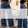thumbnail image 3 of Idoravan Womens Wide Leg Jeans High Waisted Straight Leg Women High Street High Waist Splice Loose Straight Cut Cowboy Pants, 3 of 6