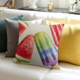 thumbnail image 3 of Orinice   Summer Pillow Covers   Watermelon Blueberry Rainbow Ice Lolly Decorative Throw Pillow Case Cushion Cover  ome Decor for Bedroom Sofa Living Room Couch Chair Outdoor 18x18in, 3 of 5