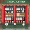 thumbnail image 5 of SUNCROWN 72" Metal Storage Cabinet, Locking Steel Cabinets with 2 Doors and 4 Adjustable Shelves,Tall Steel Storage for Home Office, Garage,Warehuse (Black Red), 5 of 8