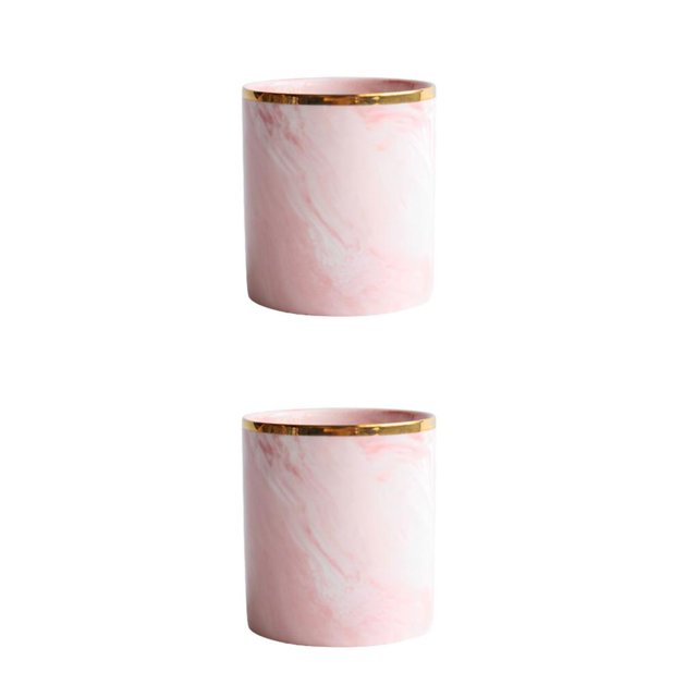 Monstrate Cerámica Fluent Line Portaescobillas de cerámica para pinceles de maquillaje Artesanía exquisita Gran capacidad Estilo único Gran Rosa 1 2Conjunto