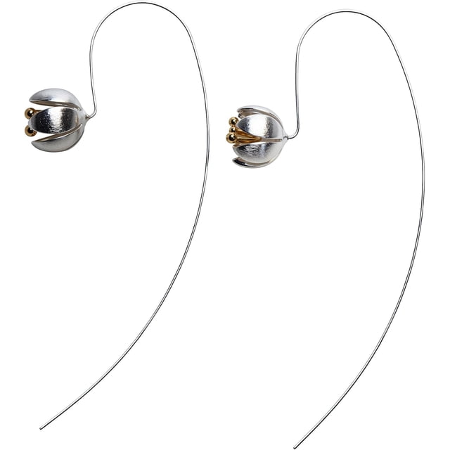 Aretes Mujer Plata 925 Diseño Unico de Flores Elegantes Plateados Joyeria Accesorios