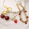 thumbnail image 4 of 3 Pcs Pearl Cherry Keychains Charms Bag Replacement Extension Chain For Crossbody Bags Handle Purse Handbag Decorations Chain, Valentine's Day Birthday Wedding Favors Anniversary Gift, 4 of 6