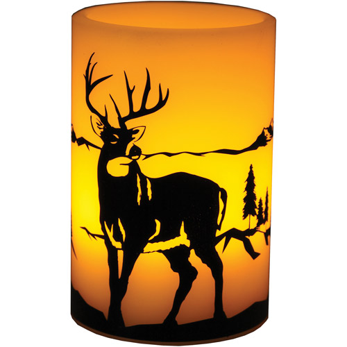 River's Edge Products LED Painted Deer Candle, 4" x 6"