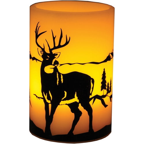 River's Edge Products LED Painted Deer Candle, 4" x 6"