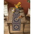 thumbnail image 5 of Navy Blue Boho Burlap-Cotton Table Runner 72 Inches Long,Contemporary Abstract Ethnic Vintage Geometric Farmhouse Table Runners,Outdoor Dining Tablecloths Decor for Baby Shower Party Wedding 16x72, 5 of 9