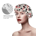 thumbnail image 4 of Kdxio Christmas Cat Print Shower Cap for Women,Elastic and Reusable,Double Waterproof Layers Bathing Hat, 4 of 9