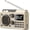 Light brown, variant on Portable AM/FM Radio, 1500mAh Rechargeable Battery, Excellent Reception, Shortwave Transistor Radio, Bluetooth Wireless Speaker, Large LCD Screen, Compatible with TF Card, U Disk, and Headphones