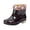Pink, variant on Women's Mid Calf Rain Boots, Waterproof Rubber Fleece Lined Non Slip Short Booties, Floral Print Garden Outdoor Work Water Shoes Pink