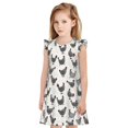 thumbnail image 1 of Balery Funny Chicken Camisón de princesa para niñas, pijama de algodón con mangas abullonadas, suave y bonito.-Large, 1 of 6