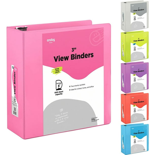 Enday 3 Inch Binder 3 Ring Binders with Pockets for Home, Office