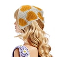 thumbnail image 2 of Unique Bargains 2 Pcs Triangle Bandana Knitted Turban Crochet Hair Scarf for Women Red Beige, 2 of 5