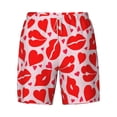 thumbnail image 4 of Lsque Mens Swim Trunks Lips Kiss Pattern - Bathing Suit Compression Liner - Beach Swim Shorts Swimwear - (S-3XL) - Stretch Quick Dry -Medium, 4 of 9