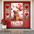 thumbnail image 4 of Red Heart Valentine's Day Banner Romantic  Love Display Pink Cherry Blossom Teddy Bear Heart Backdrop for Valentine's Party Romantic Celebration Couples Gathering, 4 of 8