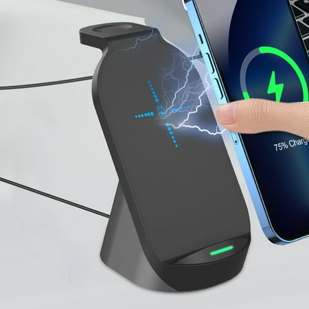 

Wireless Charging Station 3 In 1 Charging Station For Multiple Devices 15W Wireless Charger Stand Compatible With IOS/Android/ IWatch/Airpods
