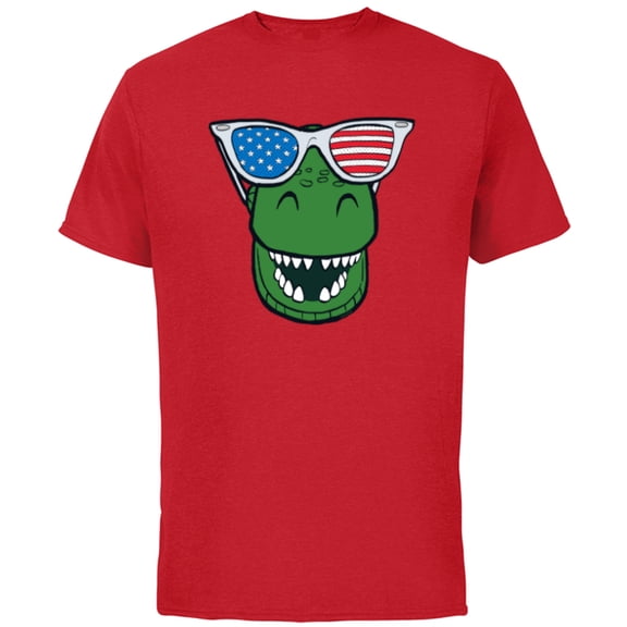 Disney and Pixar’s Toy Story Rex Fourth of July - Short Sleeve Cotton T-Shirt for Adults - Customized-Red