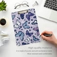 thumbnail image 5 of 12.5"x9" Purple Butterfly Clipboards, Standard A4 Letter Size Nursing Clipboard with Low Profile Metal Clip Decorative Clip Board for Office Supplies,Silver, 5 of 7