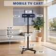 thumbnail image 3 of EDX Rolling Mobile TV Stand with Locking Wheels, Height & Tilt Adjustable Stand with Media Shelf for 23-65 Inch TVs, Max VESA 400x400mm, Holds 88lbs, Black, 3 of 8