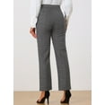 thumbnail image 4 of DARING DIVA Women's Plaid Trousers Pockets Straight Leg Casual Pant L Dark Grey Black, 4 of 6