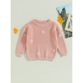 thumbnail image 2 of PaerPade Kids Baby Girls Sweater 3 6 9 12 18 24 Months 2T 3T 4T 5T Flower Print Winter Fall Warm Knit Sweater, 2 of 8