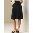 thumbnail image 4 of DARING DIVA Women's Pleated Elastic High Waist Belt Casual A-Line Midi Skirts XS Black, 4 of 6