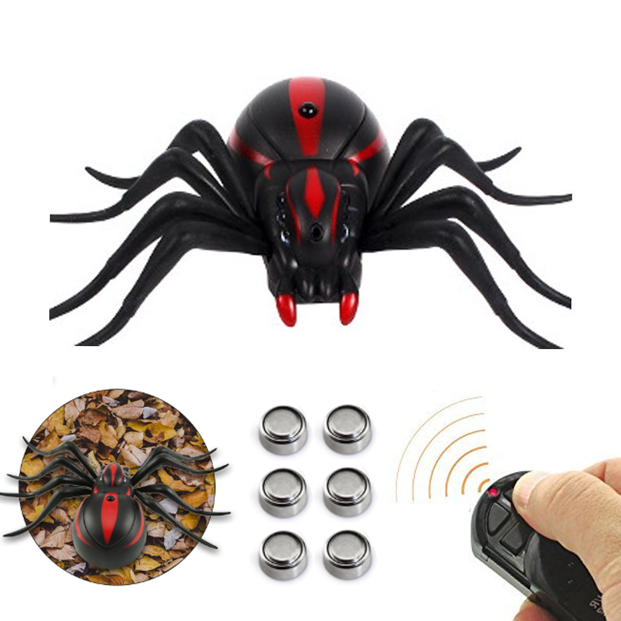 Remote Controll SPIDERS Scary HALLOWEEN Practical Joke Party Trick Fake Toy Bugs 