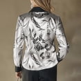 thumbnail image 5 of adaychics Womens Satin Blouse Long Sleeve Leopard Elegant Casual Shirts Fashion Button Up Tops Daily Wear, 5 of 7