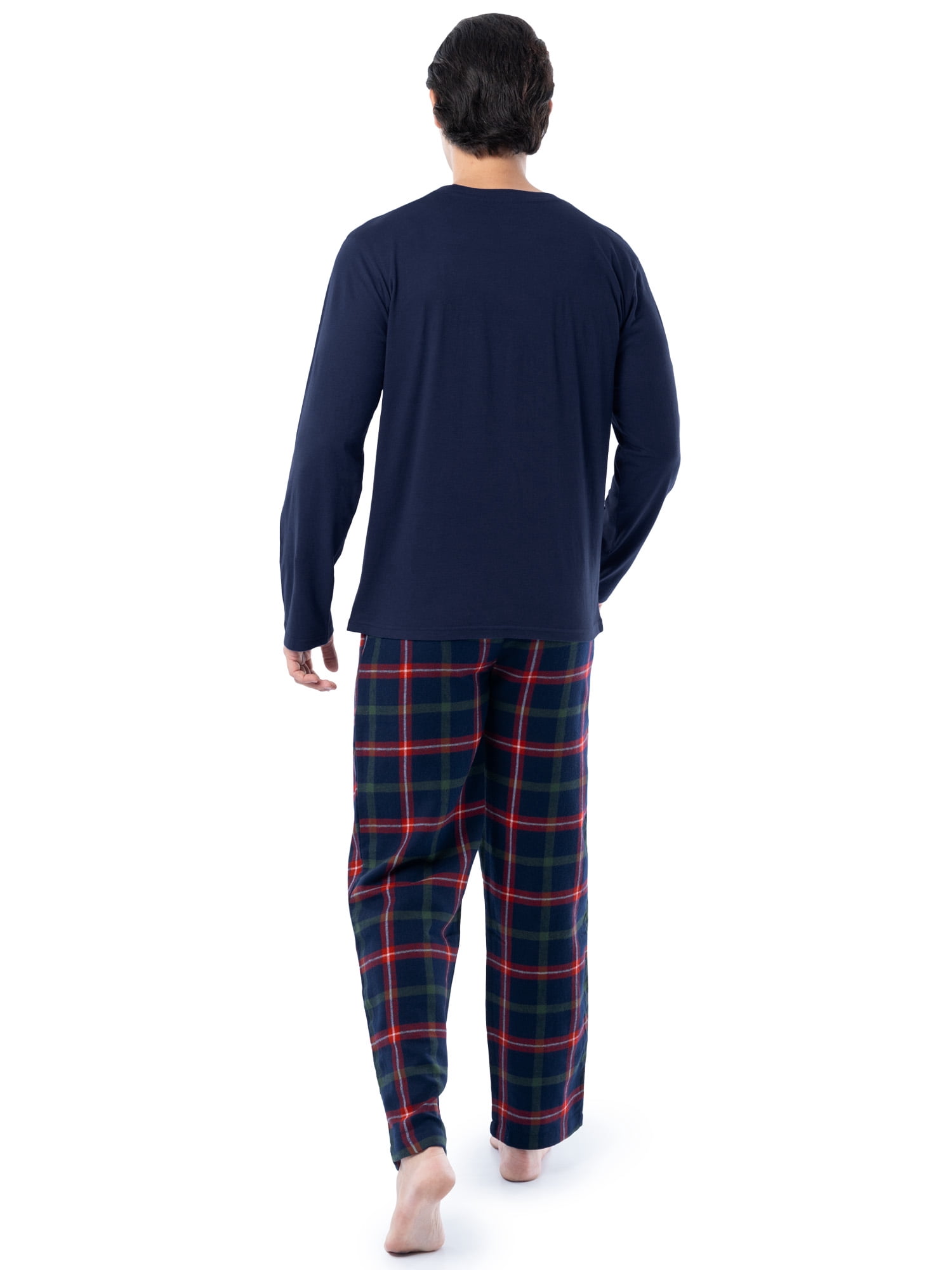 Fruit of the Loom Men's Jersey Knit Top and Flannel Pajama Pants Set, 2-Piece, Sizes S-5XL