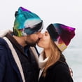 thumbnail image 5 of Lsque Modern Abstract Colorful Skull A Pattern Knitted Beanie, Unisex Winter Hat, Knit Hat Winter Beanies Thick Fisherman Beanies Cuffed Plain Skull Caps, 5 of 6