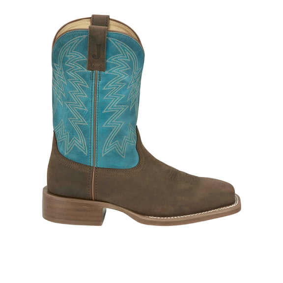 Justin Boots Mens  Bucks Square Toe Pull On Cowboy  Mid Calf Boots