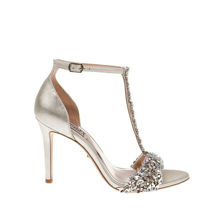 Badgley Mischka Veil II Metallic Leather Ankle Strap Badgley Mischka Veil High Heel Sandals & Reviews Heels