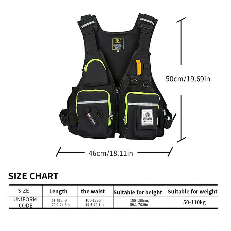 EQWLJWE Multi-Pocket Adult Life Jacket For Outdoor Fishing, Rowing Sports  Vest ,Life Jacket Swim Vest Buoyancy Aid Jacket PFD for Fishing Sailing