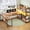 Rustic Brown, variant on 63 Inch U-Shaped Desk with Power Outlet & LED Lights, Reversible Gaming Desk with 5-Tier Storage Shelves, Computer Desk with Spacious Desktop, Corner Desk for Home Office, White