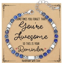 Tiny Gemstone Beaded Bracelets for Teen Girls Women - Unique Christmas Valentines Easter Birthday Mothers Day Graduation Gifts for Her Friend Sister Wife Mom Daughter Granddaughter