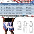thumbnail image 3 of Hwmodou Men Spring Summer Independence Day Colorful Beach Bottoms Drawstring Elastic Waist Breathable Soft Short Daily Streetwear Tie Pocket Leisure Fitness Shorts Comfortable Dailywear, 3 of 5