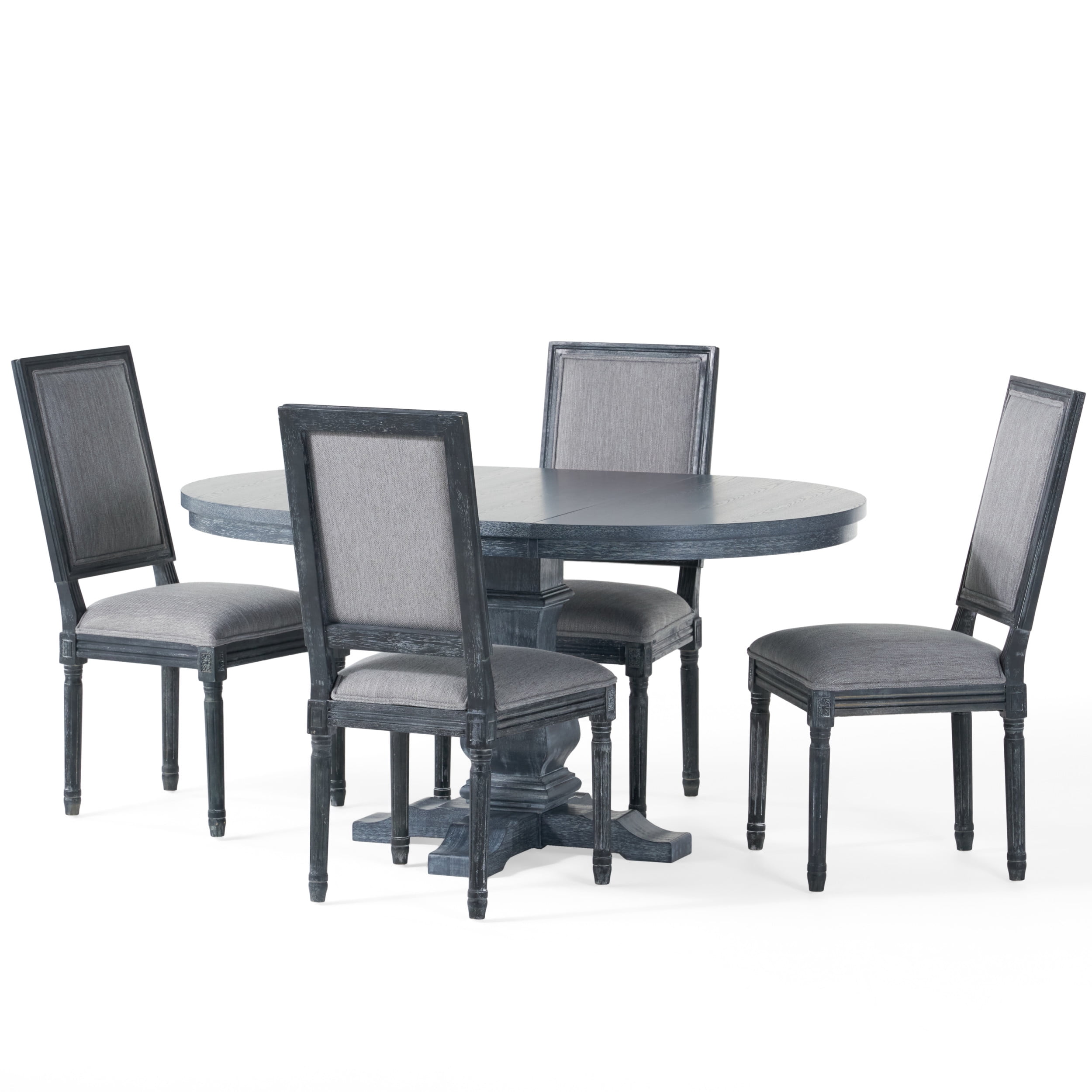 Beckstrom French Country 5Piece Expandable Oval Dining Set Wood