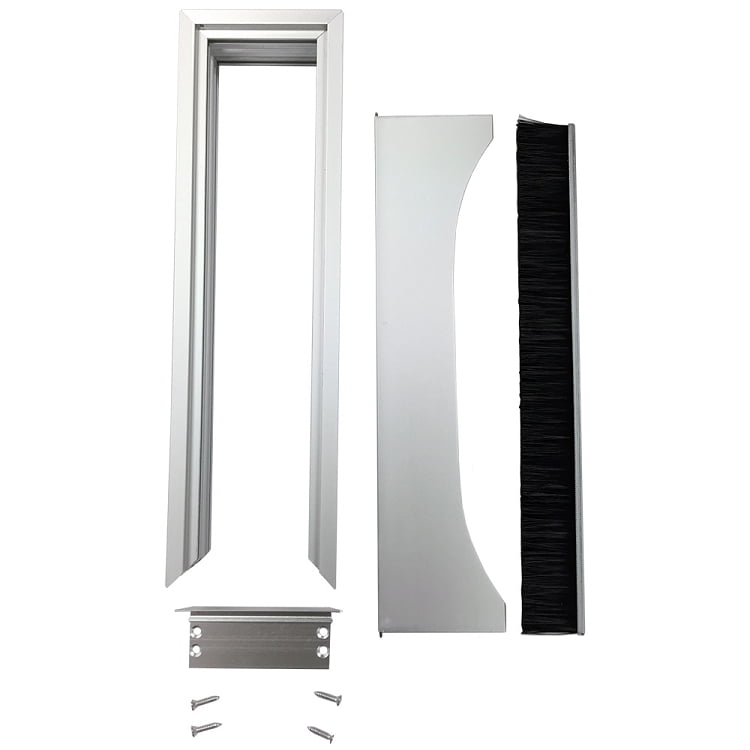 Silver Rectangular Metal Table Grommet with Bristles