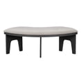 thumbnail image 3 of Harper & Bright Designs Farmhouse Dining Set for 4, Wood Round Kitchen Dining Table Set with 3 Upholstered Chairs and Curved Bench, Grey, 3 of 12