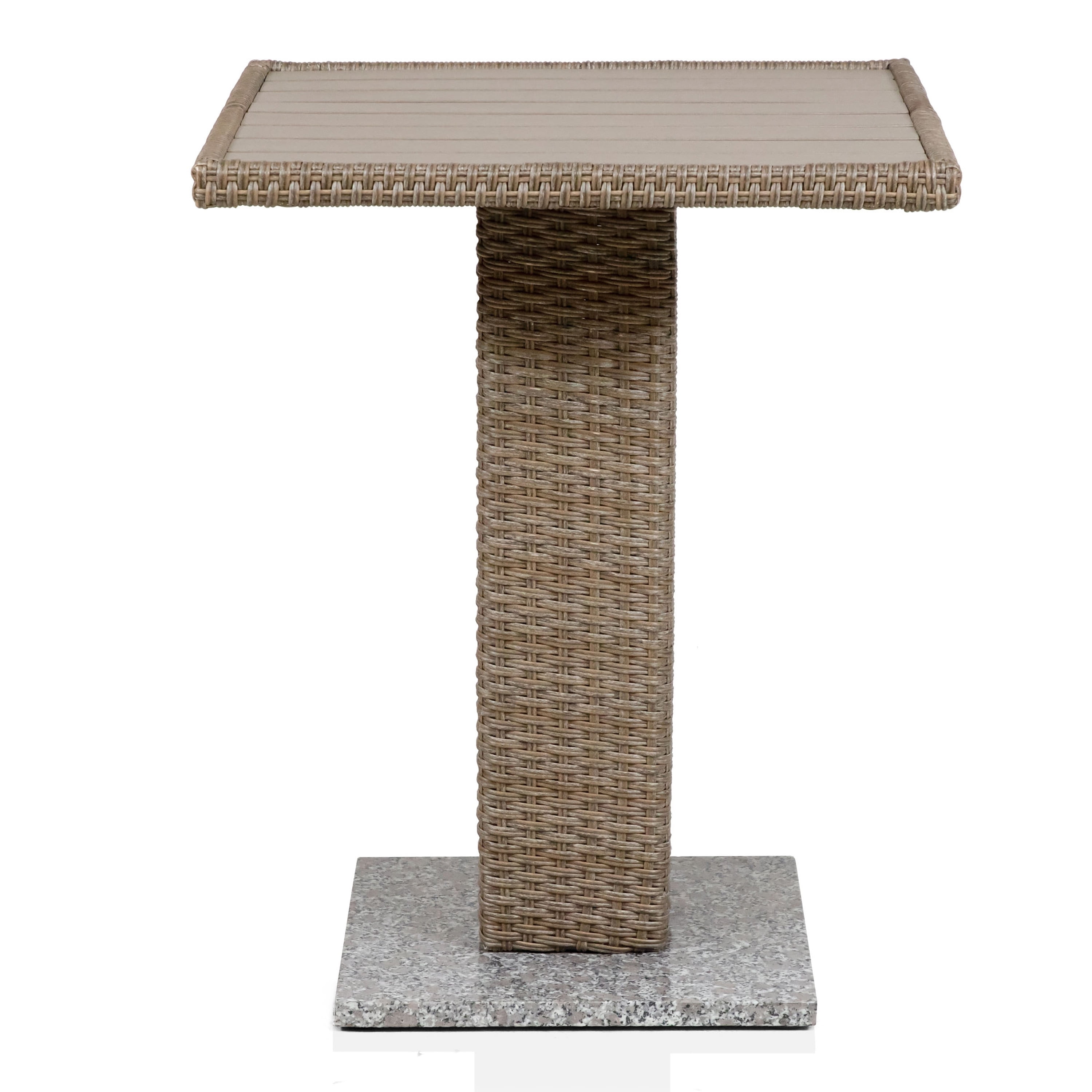 Masa PE Wicker Rattan Bistro Outdoor Dining Table in Natural