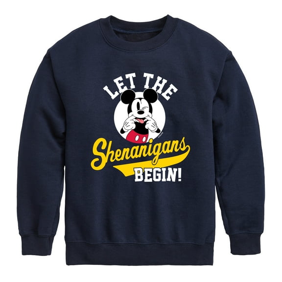 Mickey & Friends - Let The Shenanigans Begin - Youth Crewneck Fleece Sweatshirt