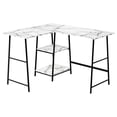 thumbnail image 2 of White Marble Look Desk with Black Metal Support / Great for Laptop Work in Home, 2 of 3